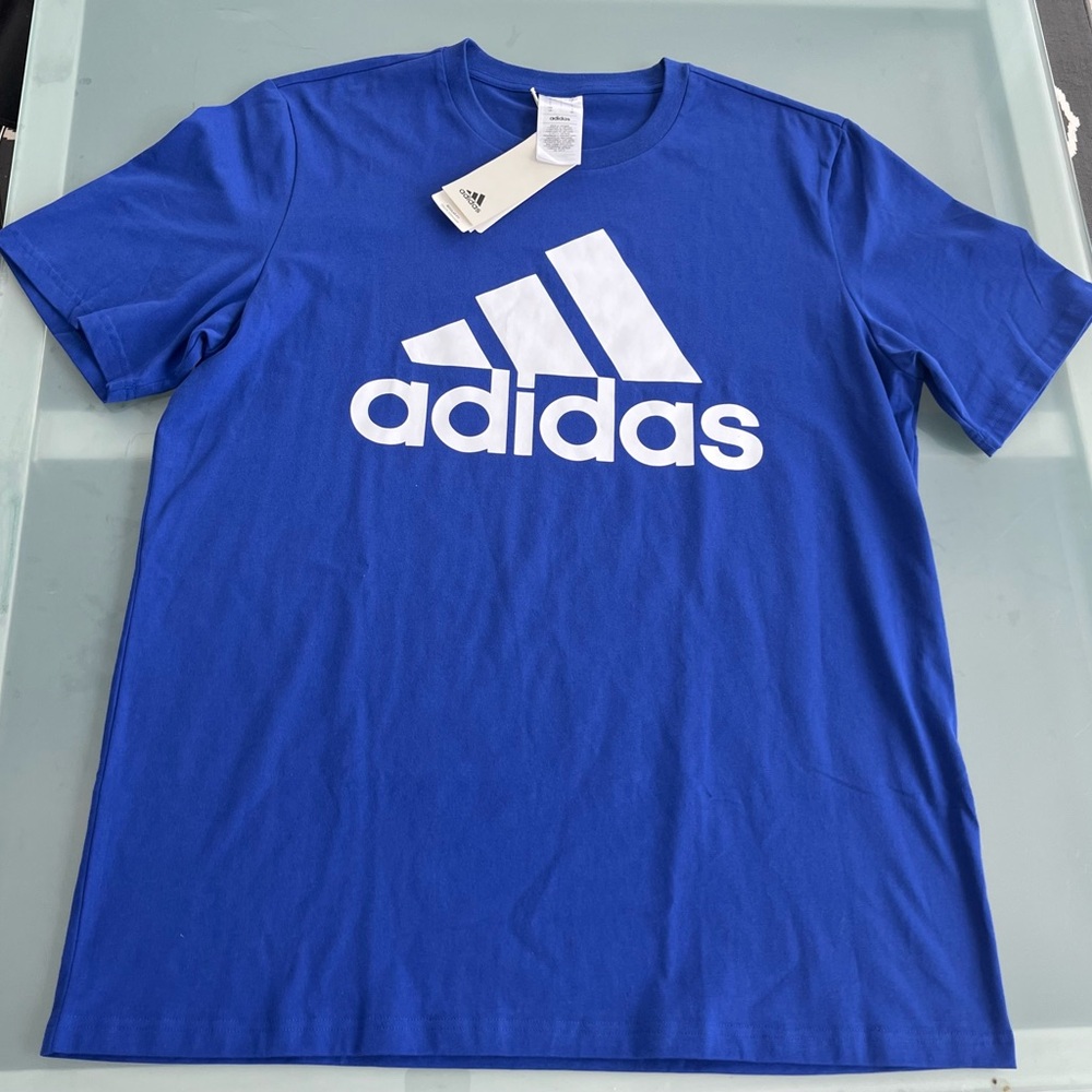 Adidas Semi Lucid Blue T-Shirt Men’s Size L New w/ADIDAS logo